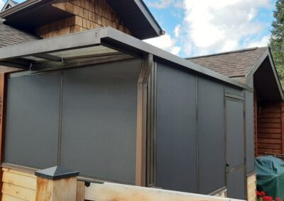 Extending the patio roof to meet the existing roof line.